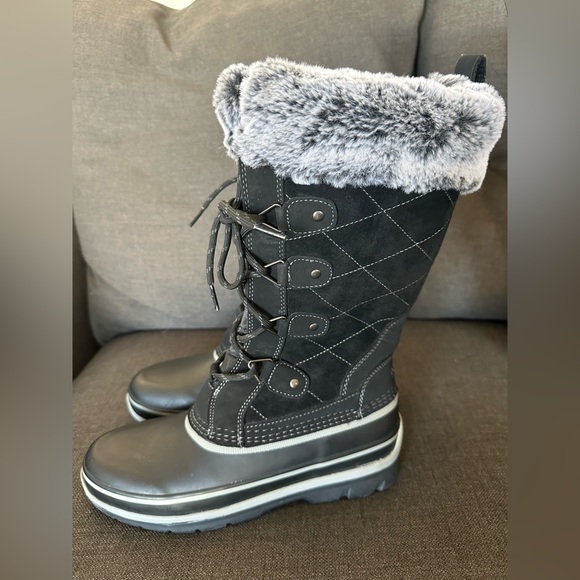Khombu Women’s Black Winter Snow Boots size 7 - Picture 5 of 7